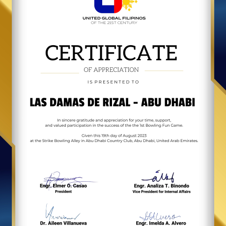 UGF 21st CENTURY - CERTIFICATES - 11